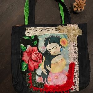 Frida Kahlo shopping Tote bag Boho New ,Funky .